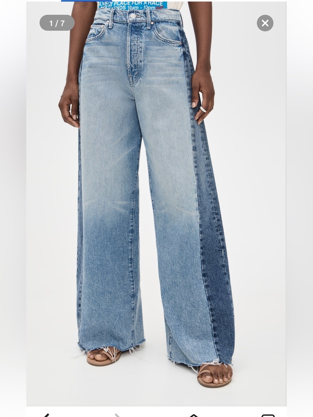 Mother Pipe-Dream Button Sneak Fray Jeans